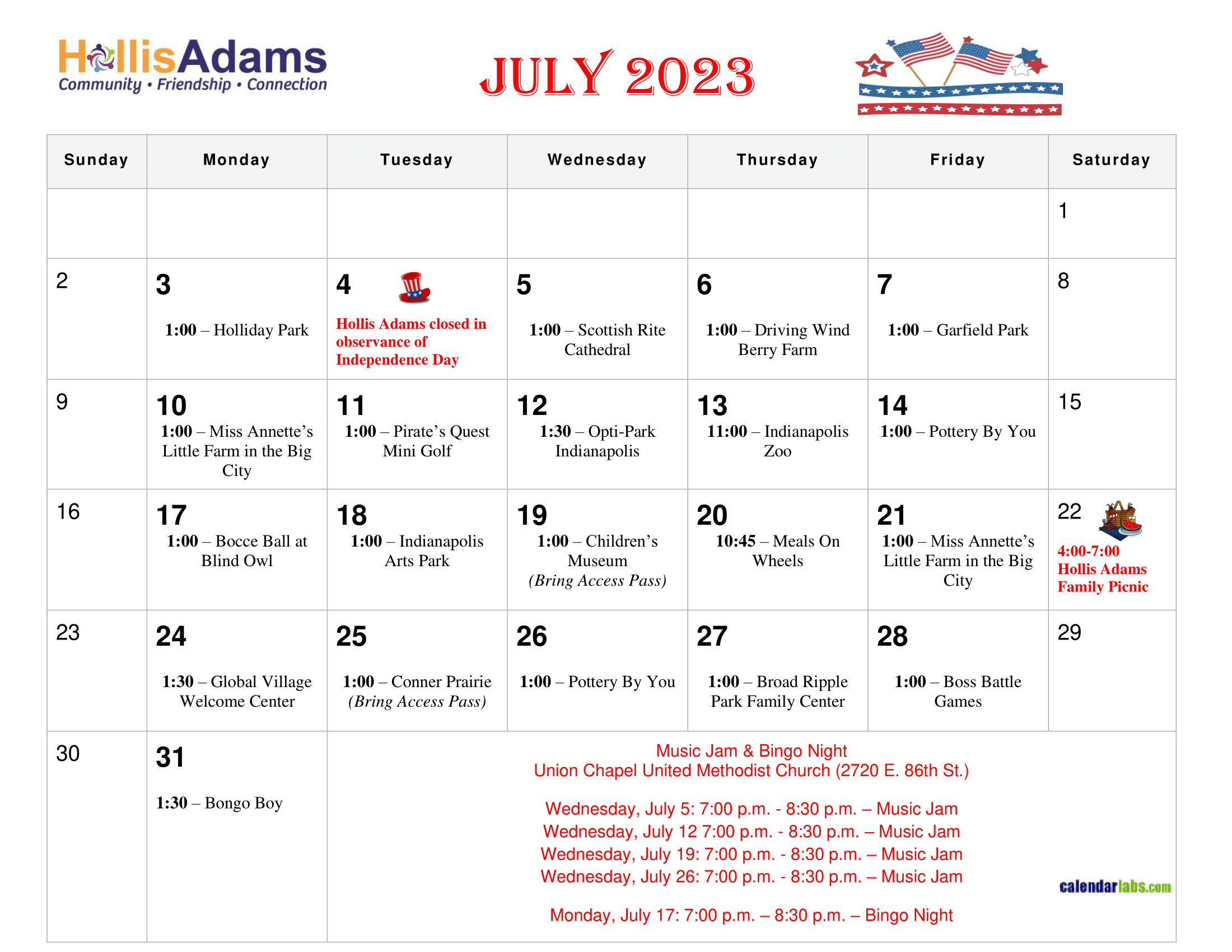 July 2023 Calendar-1 2