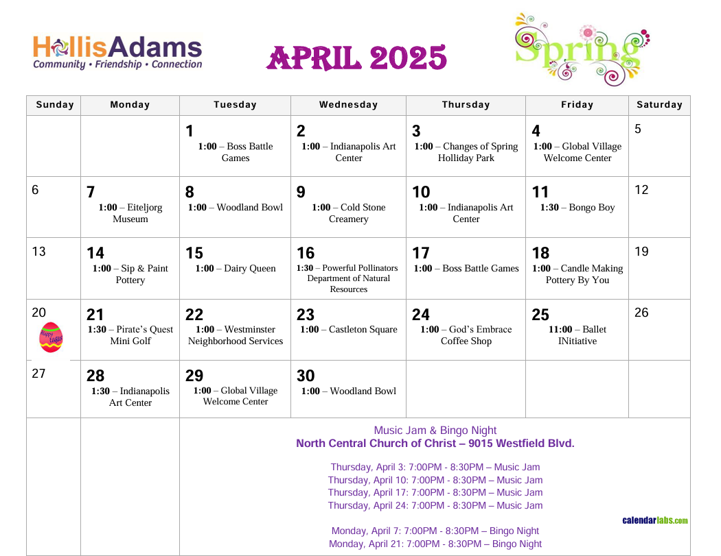 April 2025 Schedule